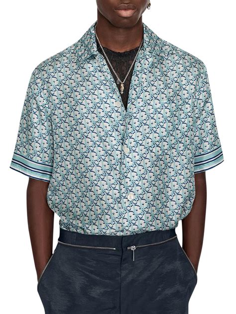 dior oblique pixel hawaiian shirt